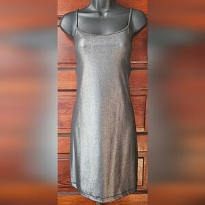 L, Express, Metallic, Spaghetti Strap Cocktail Dress